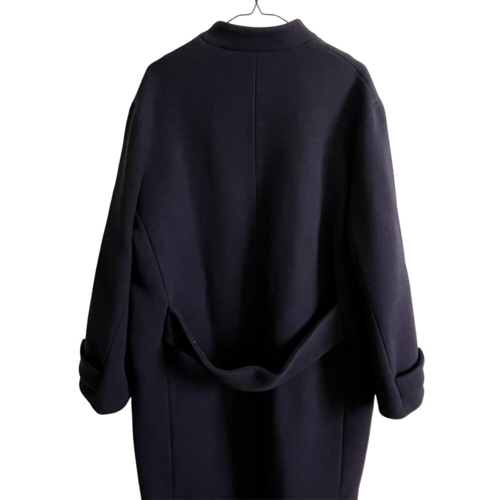 ZARA ZW Collection Wool Blend Coat – Dark Navy | Size M | Tailored Quiet Luxury - Picture 11 of 14